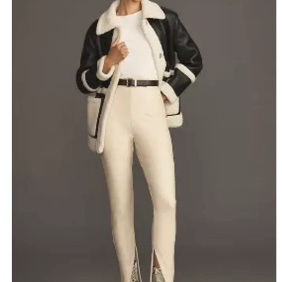 Avec Les Filles women’s Sz XL High-Waisted Faux Leather Slit Leggings - Picture 2 of 8